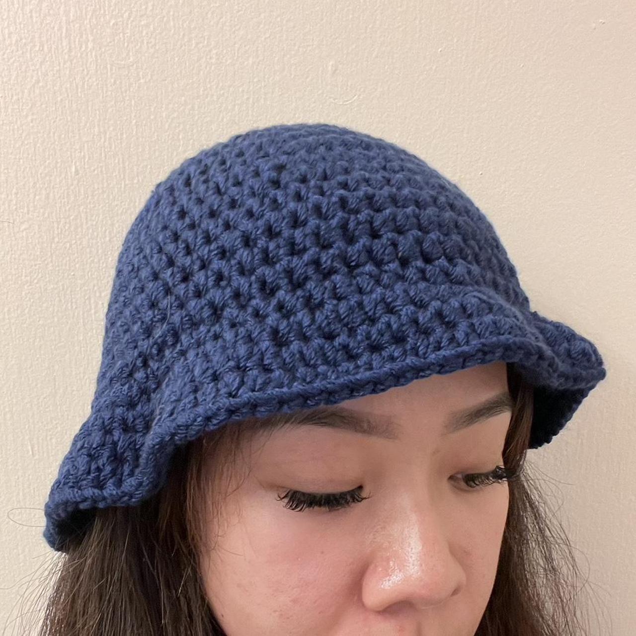 💙 Navy Blue Bucket Hat 💙 Handmade, One-of-a-kind,... - Depop