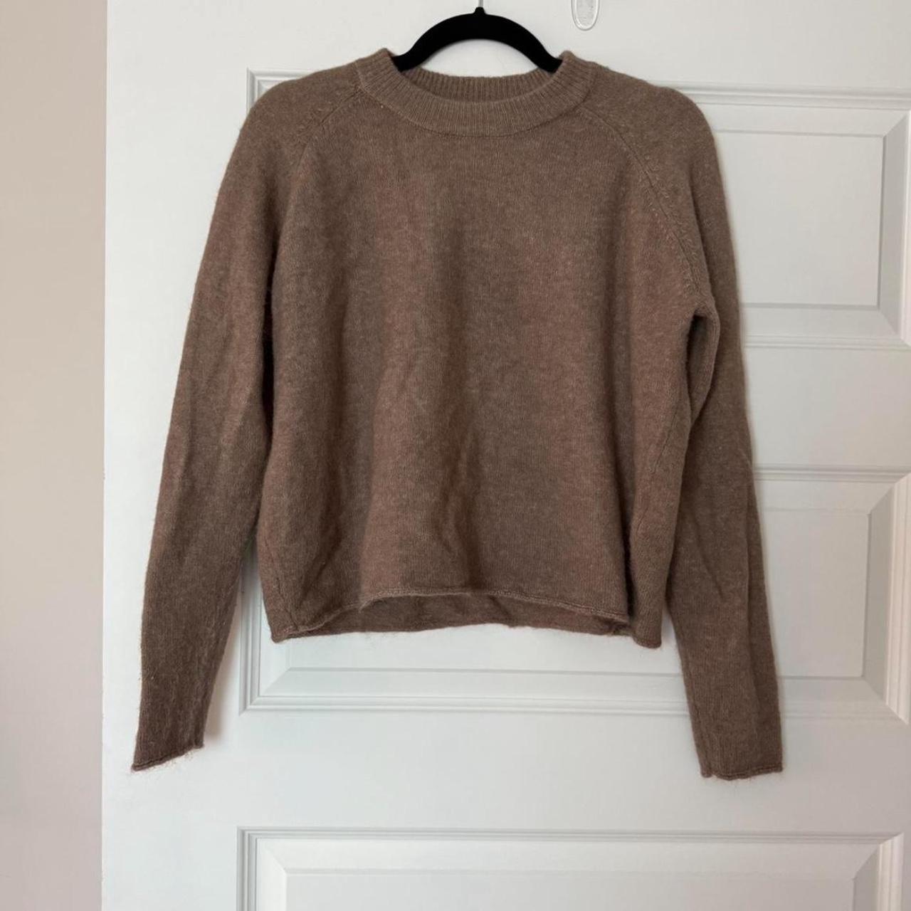Brown Zara sweater #sweater #zara camel Depop