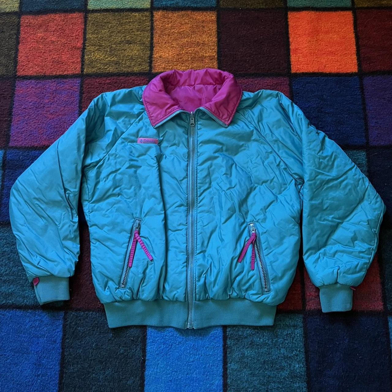 Vintage top columbia reversible puffer