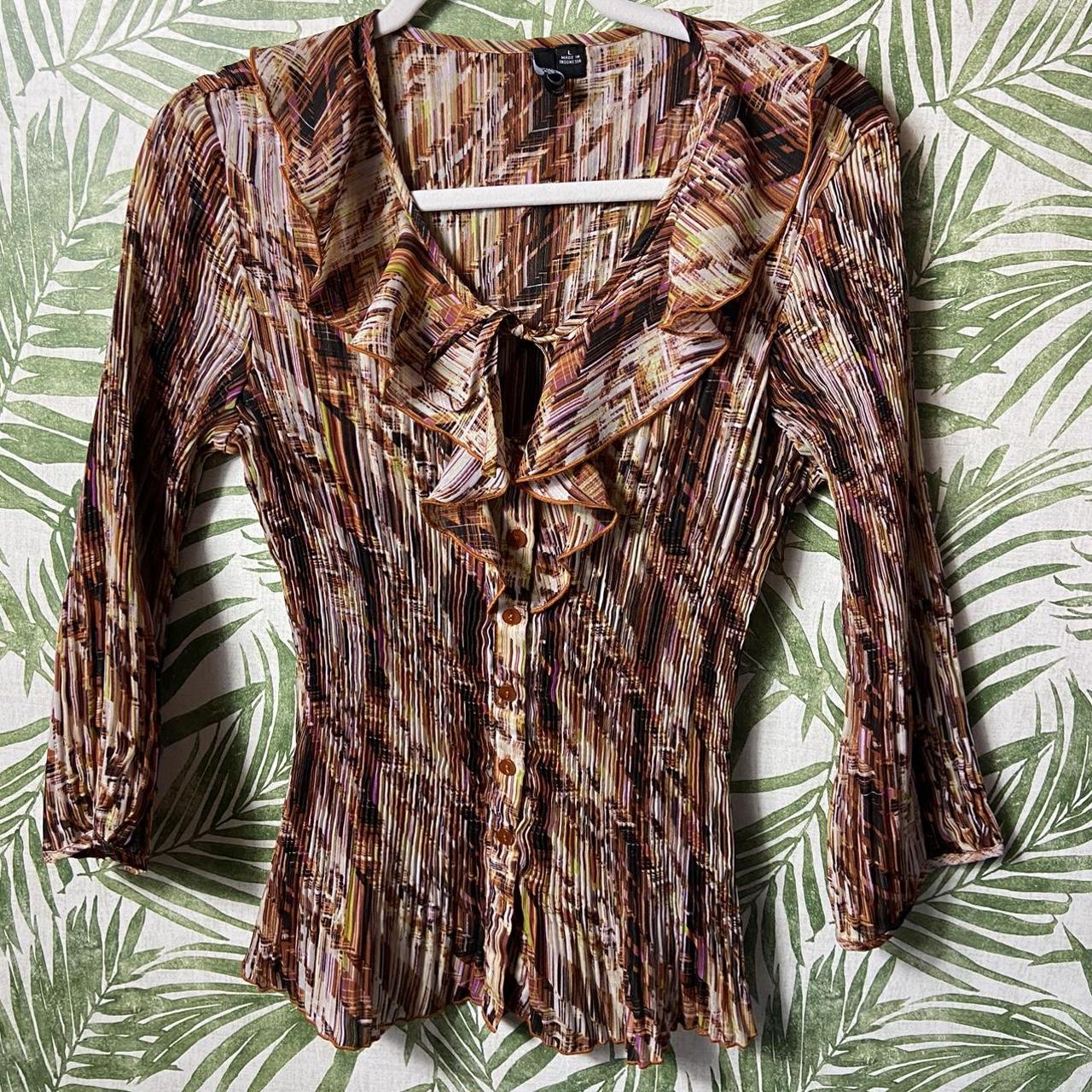 Editions Milano Women's Brown and Orange Blouse