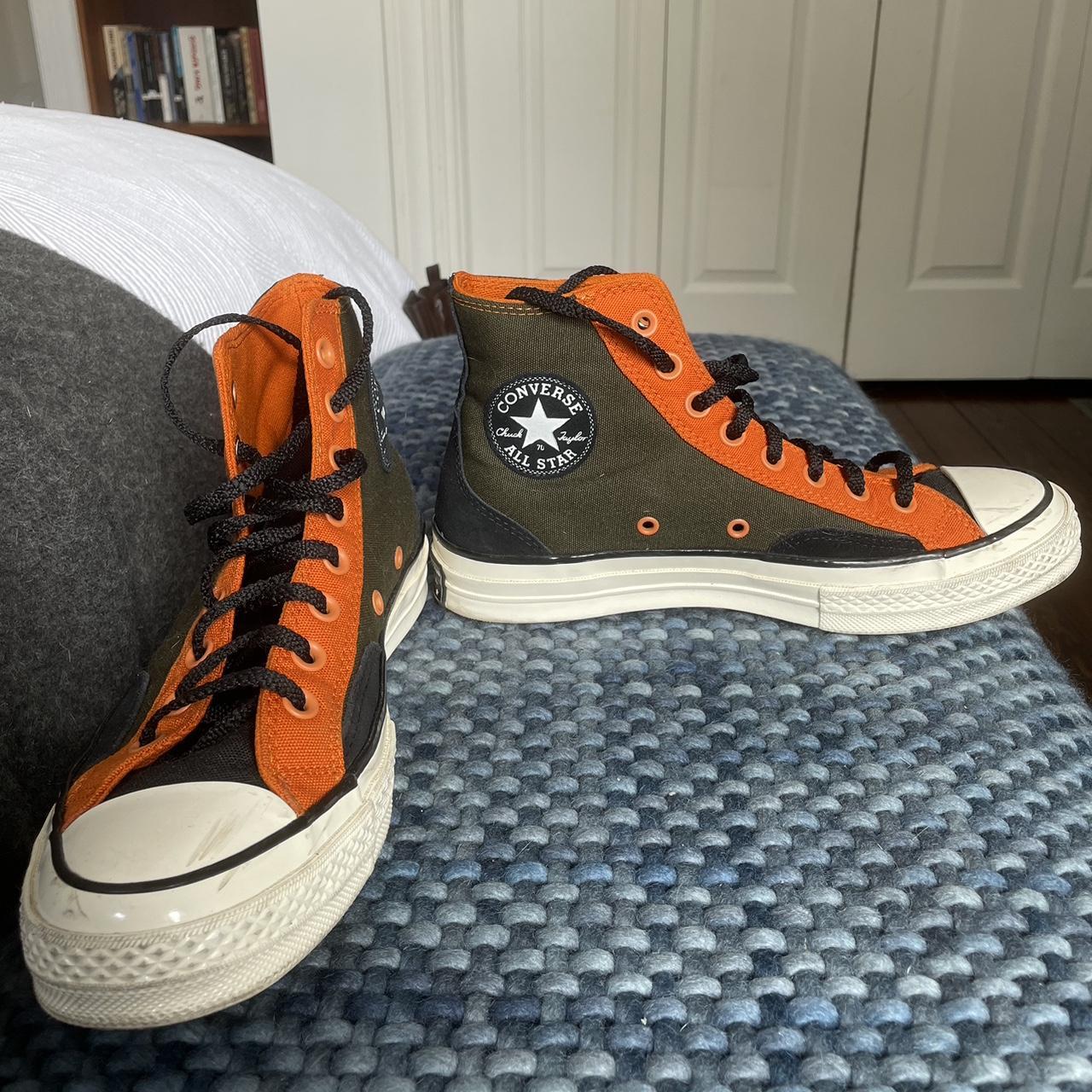 Orange and 2025 green converse