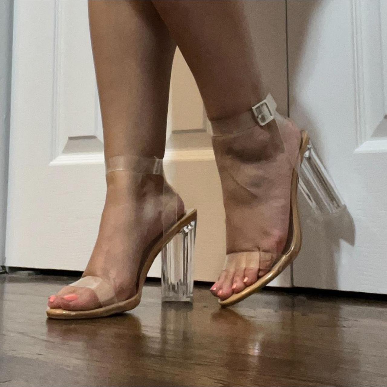 Tan hotsell clear heels