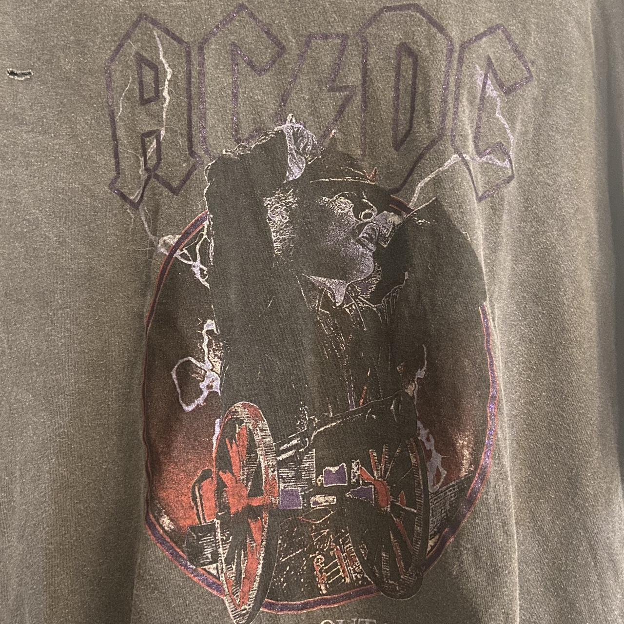 AC/DC oversized tee. Has been cropped and has... - Depop