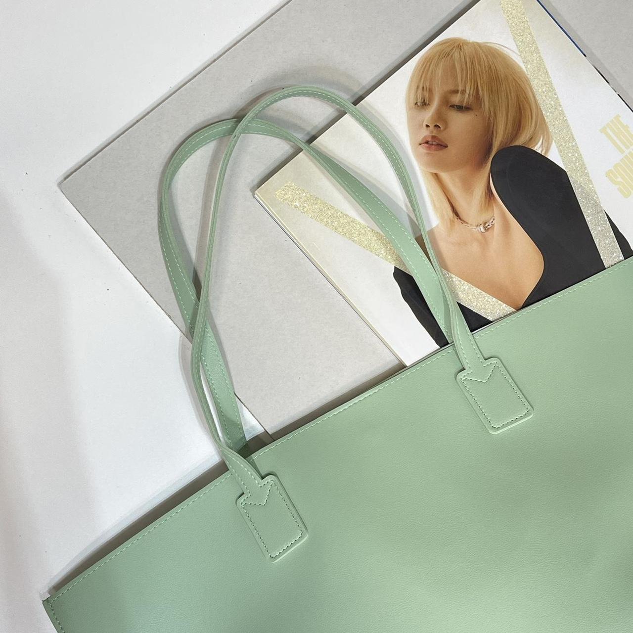 Green Bag Work Tote Bag Vegan Leather Bag Green 