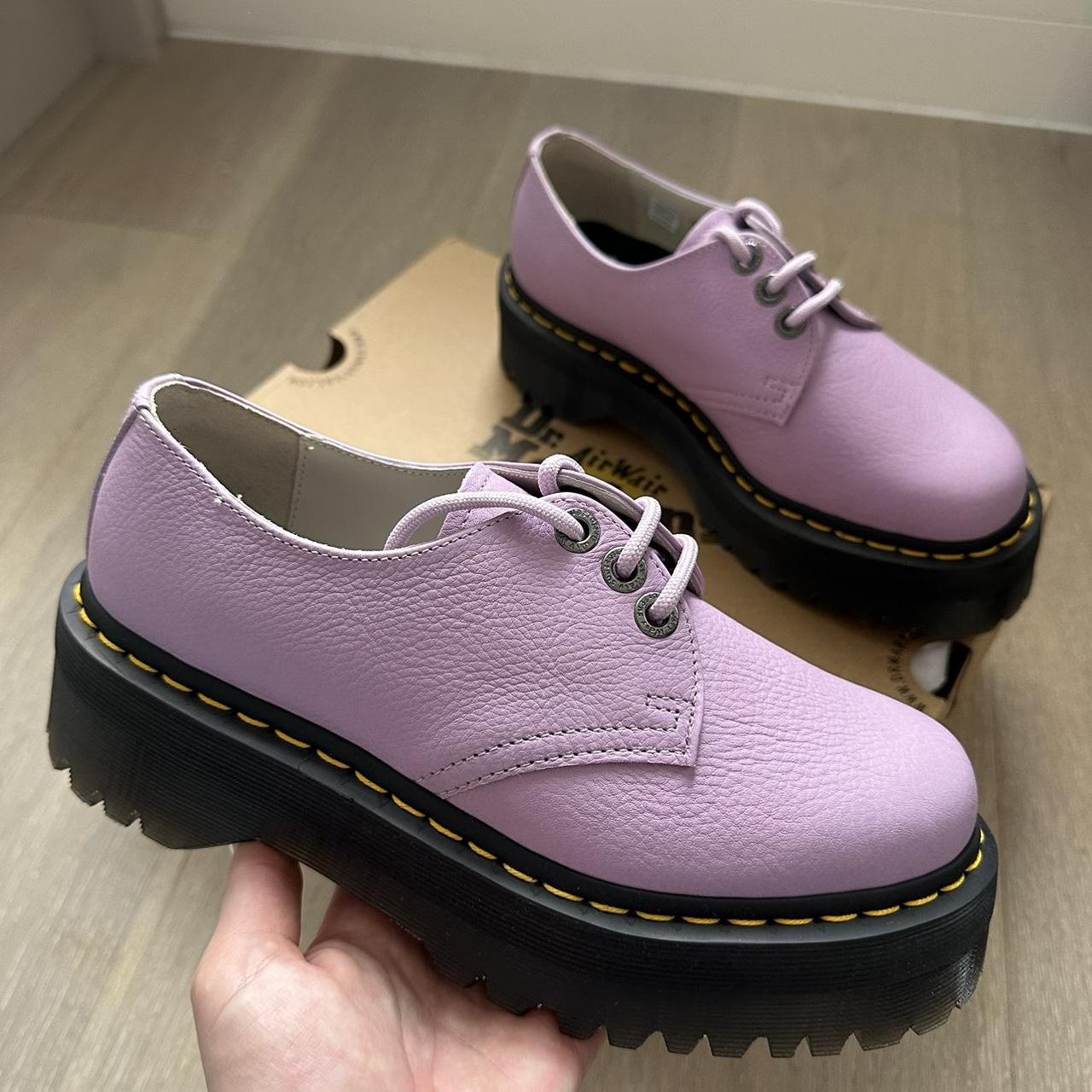 Dr Martens 1461 quad II in lilac. 100 leather. Size. Depop