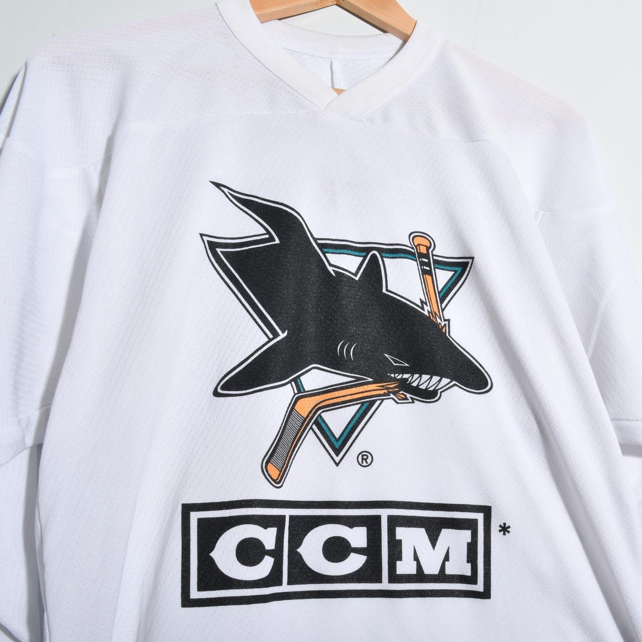 Vintage San Jose Sharks Jersey 90's CCM NHL Hockey - Depop