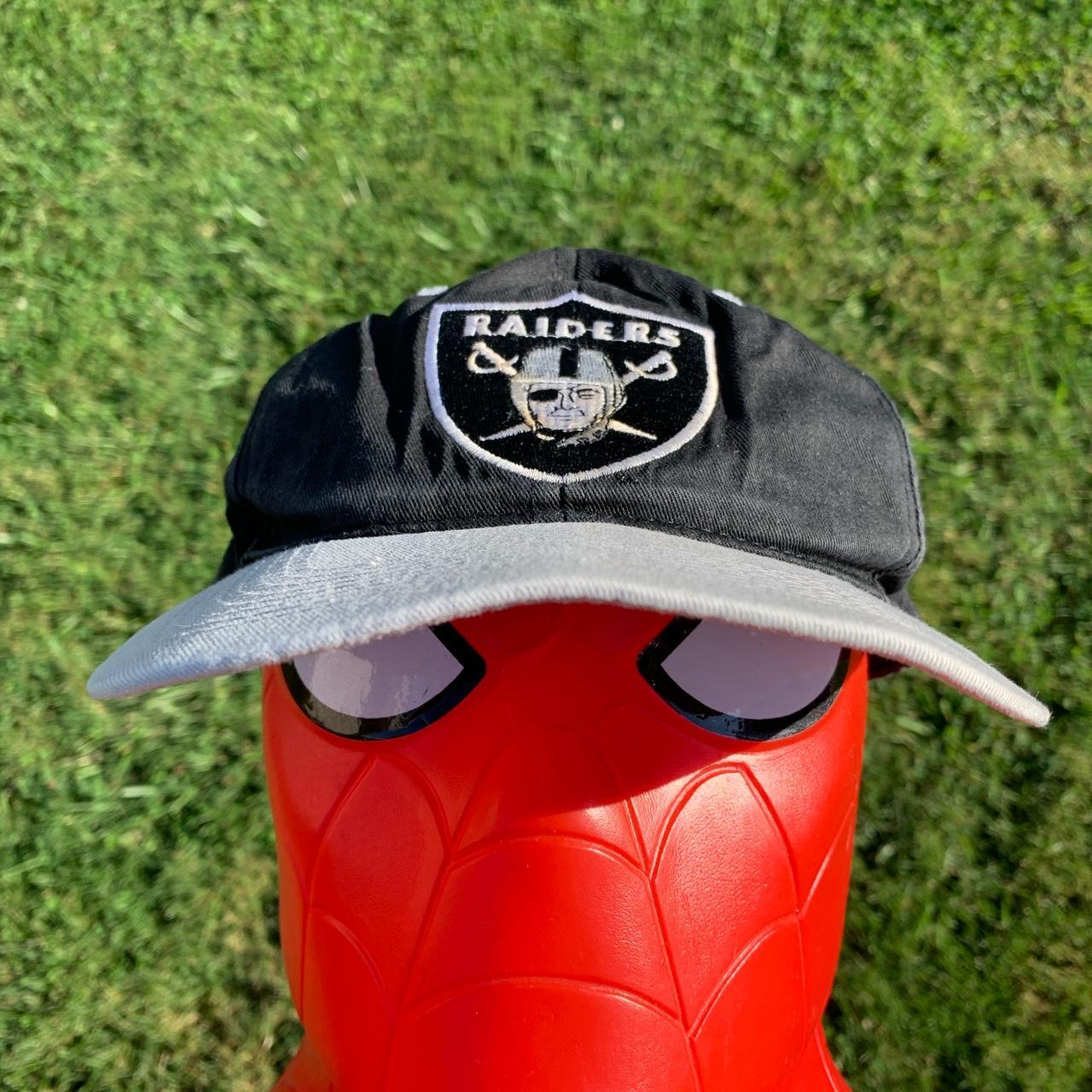 Vintage 1990s Leather Oakland Raiders SnapBack With - Depop