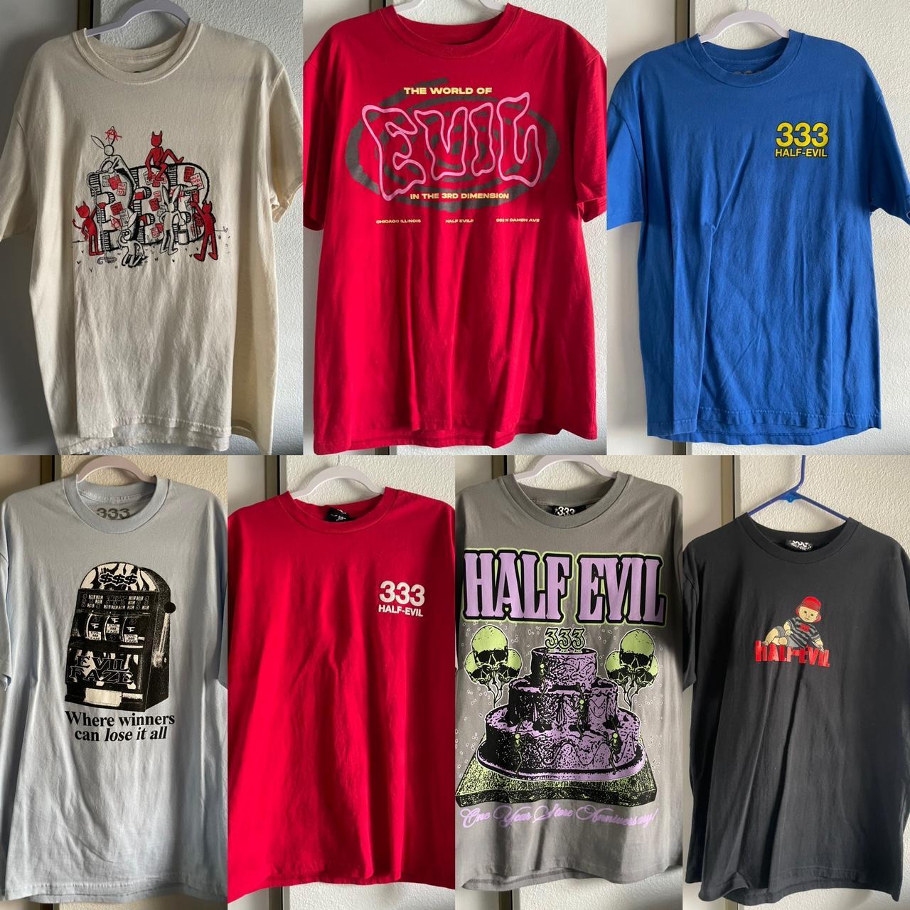 Half Evil Shirts All Size Large 10 Each Depop half-evil-shirts-all-size-large-10-each-depop