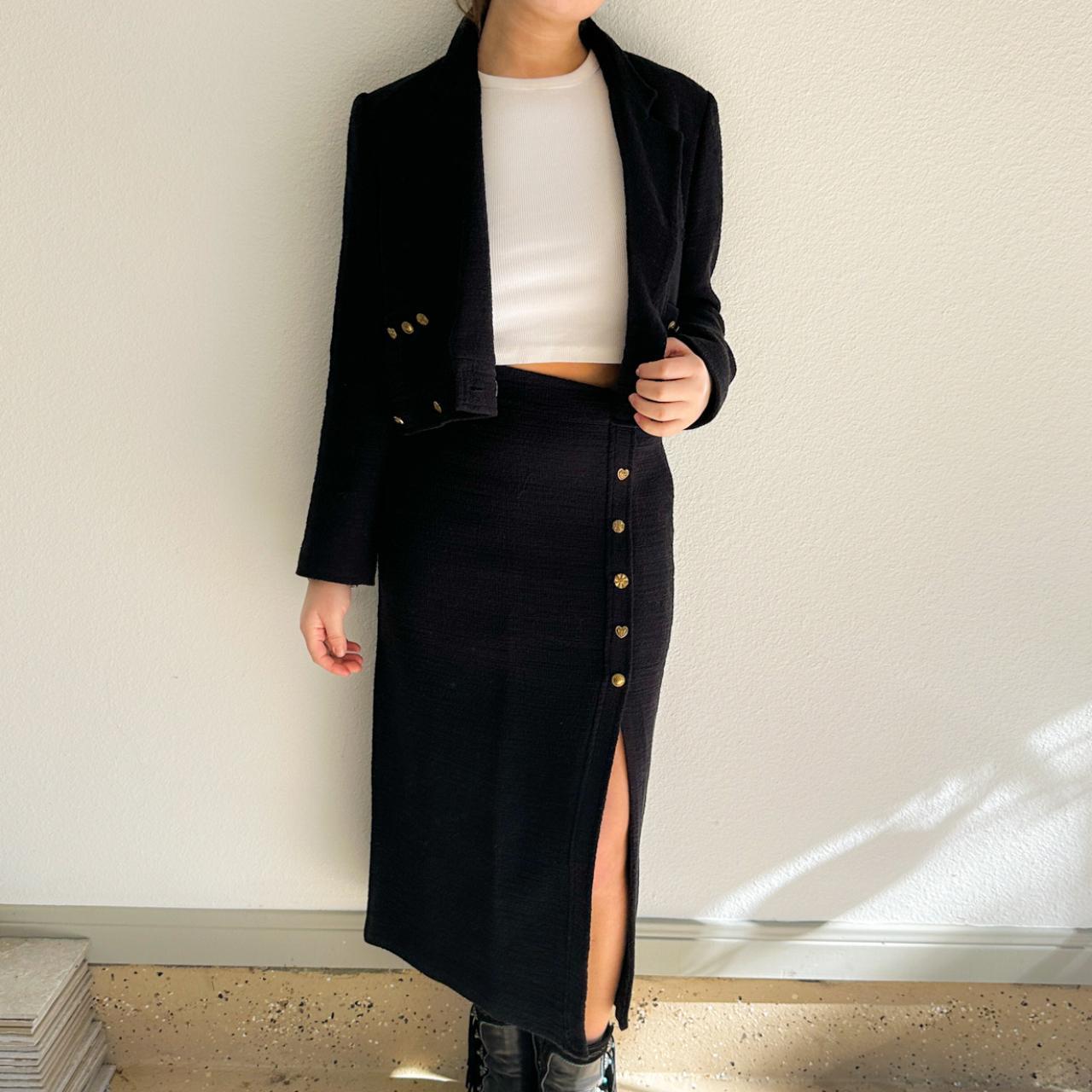 cute Zara work set with cropped cardigan blazer Depop