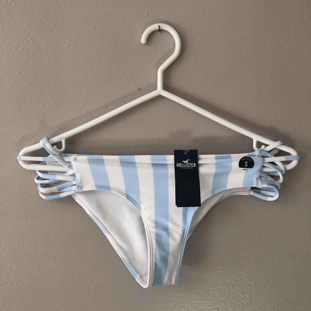 Hollister Co. Women's White and Blue Bikiniandtankinibottoms Depop