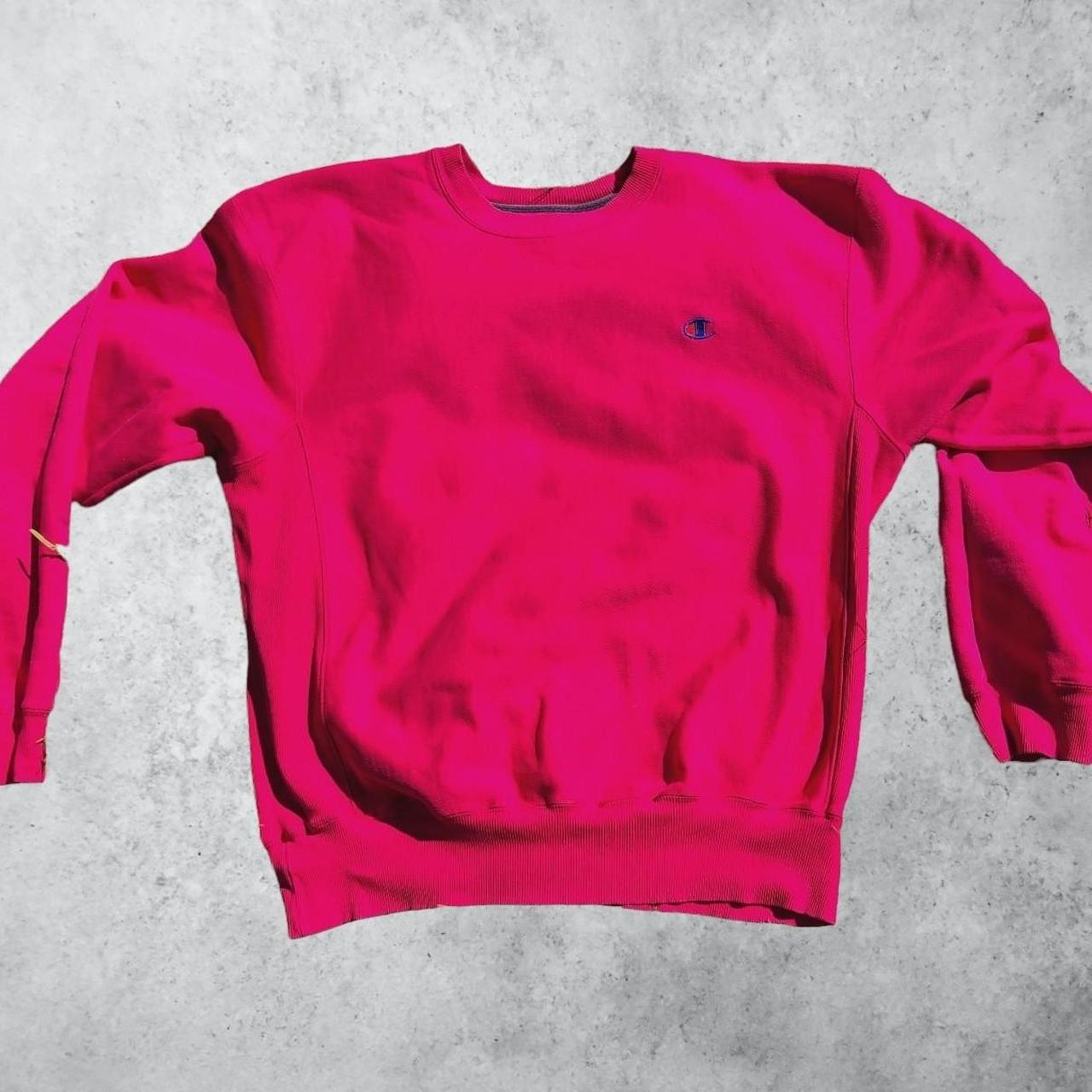 Hot pink champion crewneck hotsell