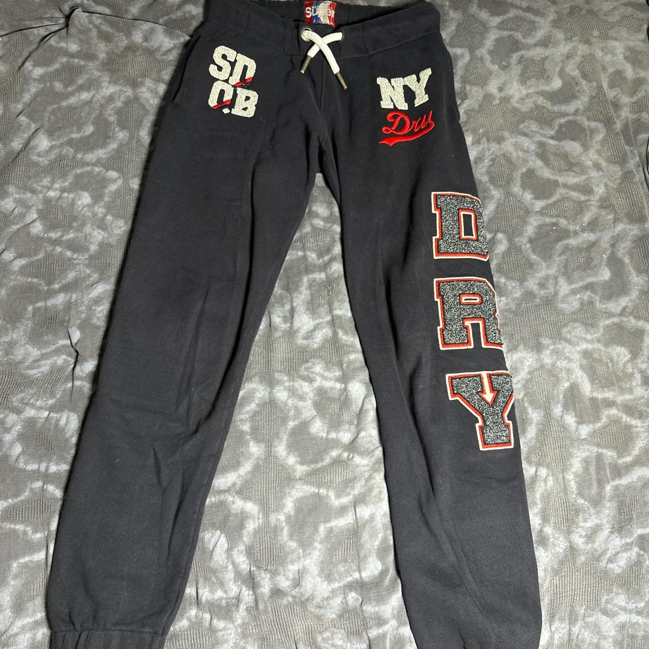 Superdry Women's Navy and Red Joggers-tracksuits