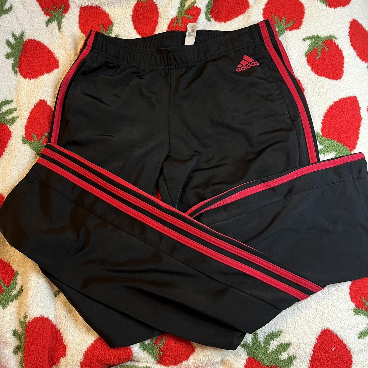 Adidas Men's Black and Red Trousers | Depop