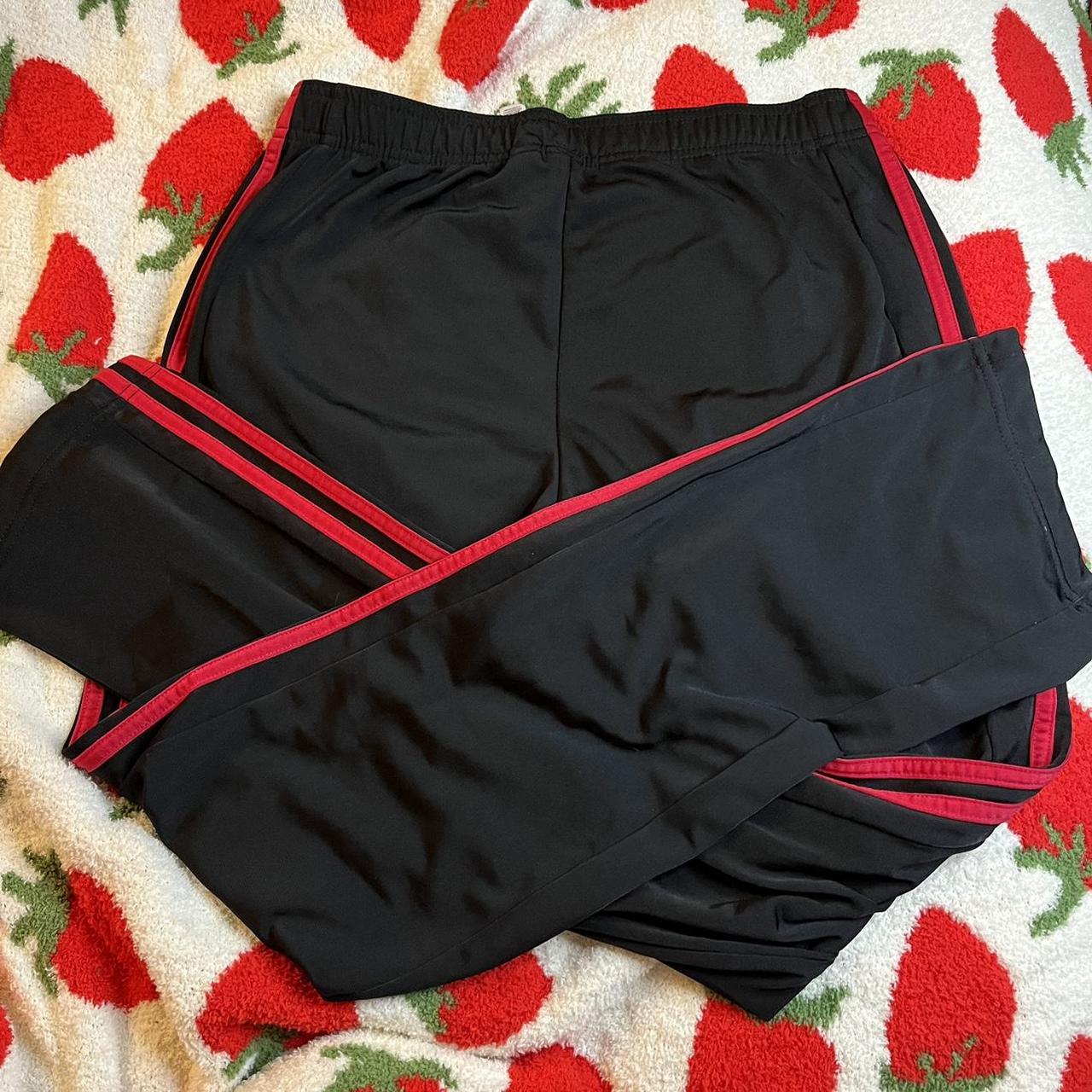 Adidas Men's Black and Red Trousers | Depop