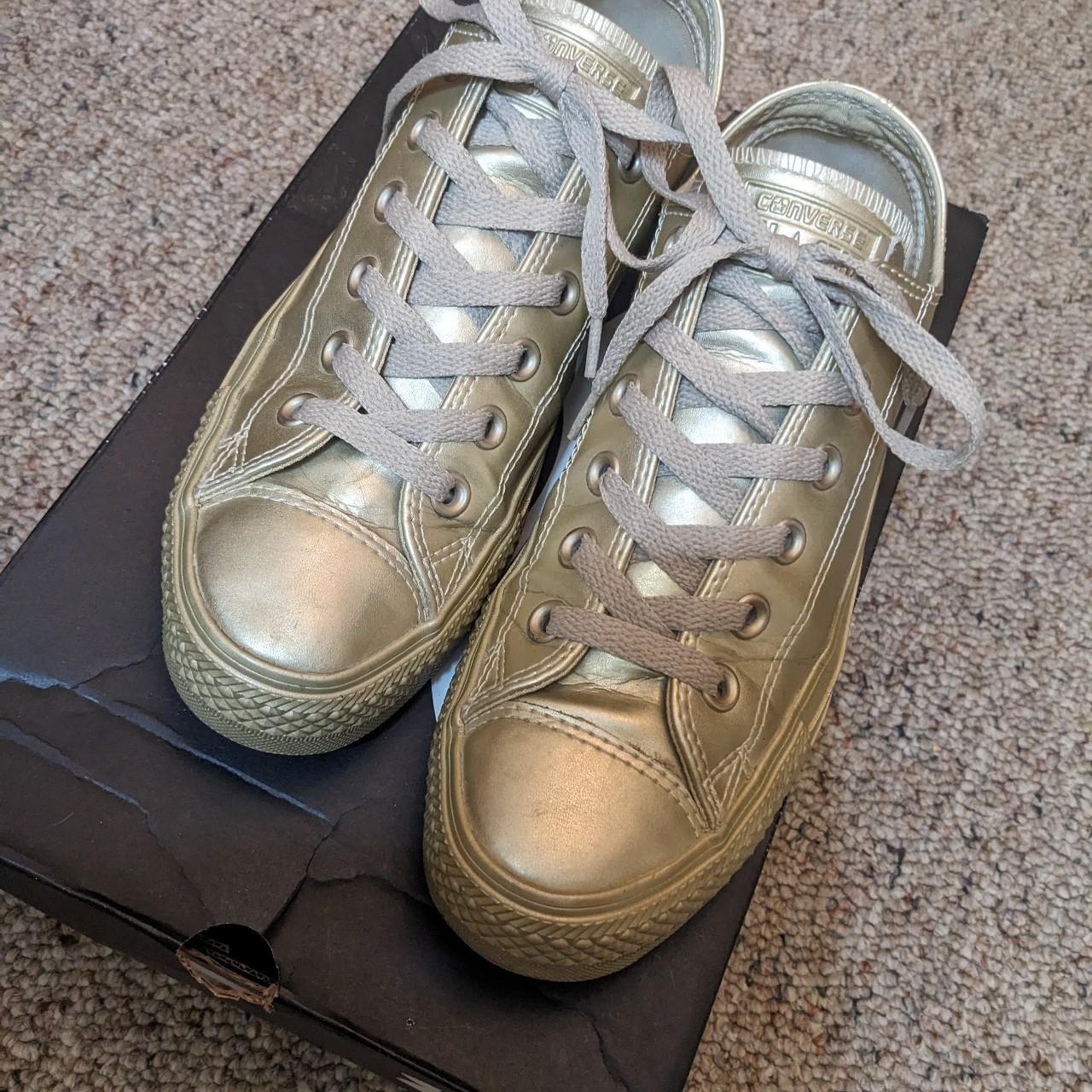 Womens gold outlet converse trainers