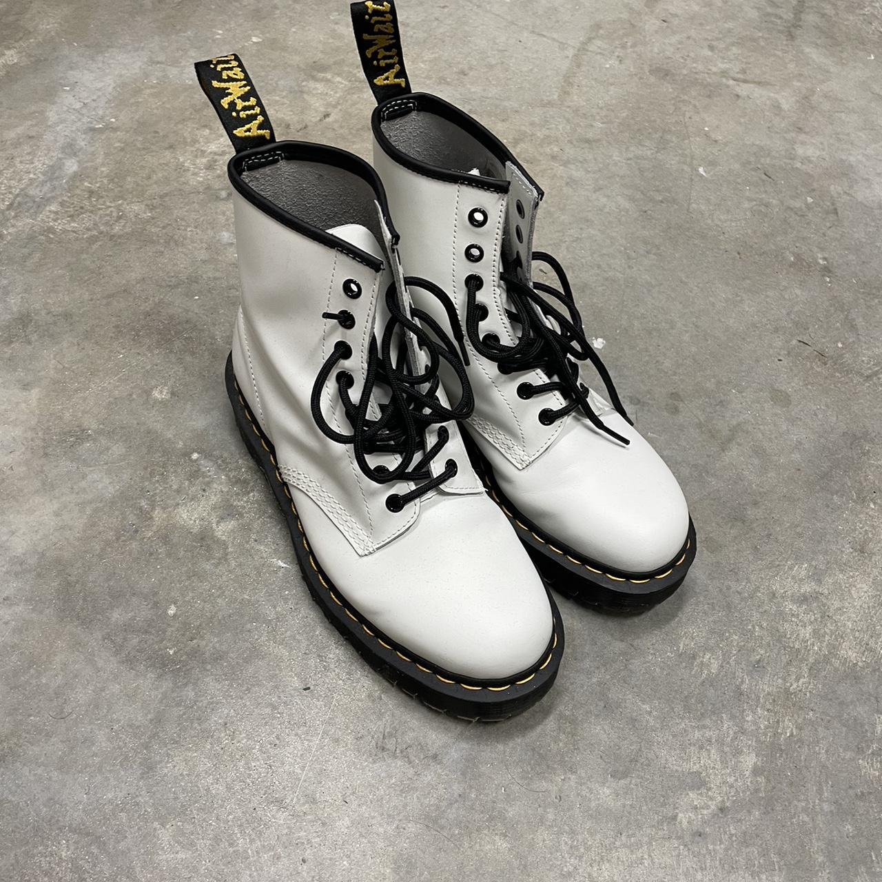 White Dr. Marten 1460 white doc marten boots worn... Depop