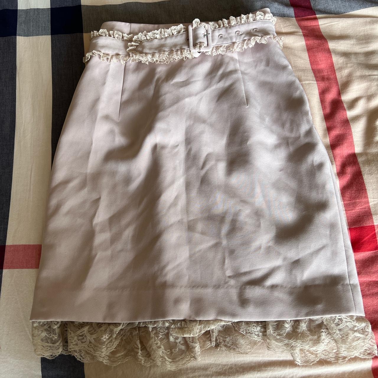 Eatme pink skirt with lace details. One size. There... - Depop