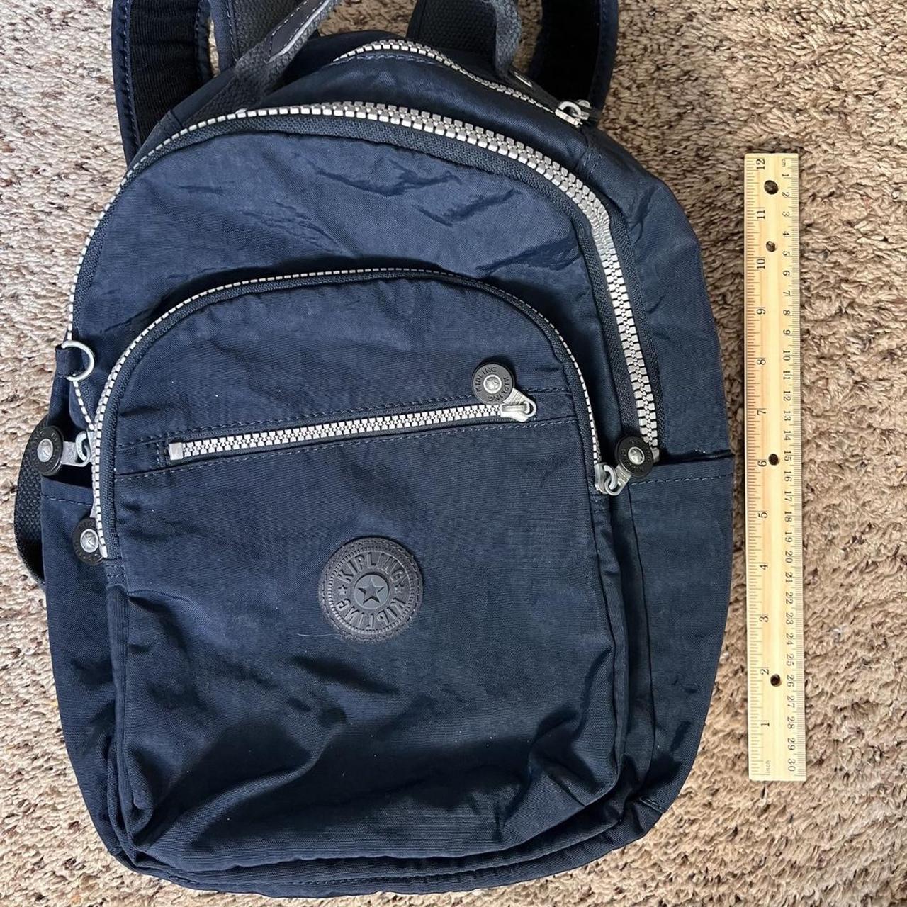 Small kipling backpack navy blue. Open to... - Depop