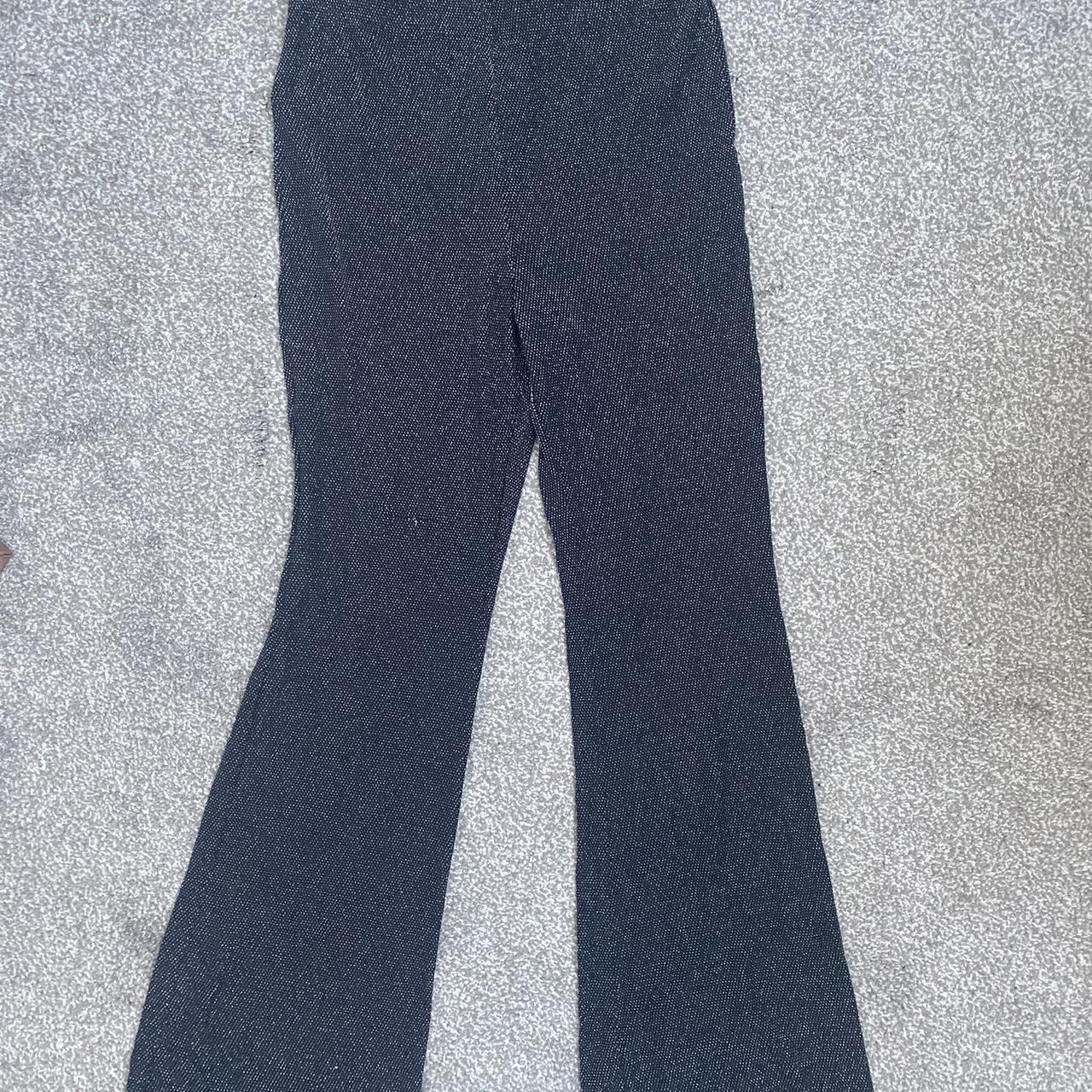 Black glitter flare leggings, worn once! - Depop