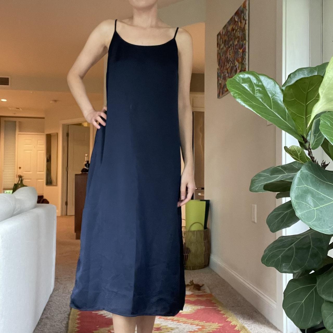 Cute and simple navy slip dress by J.Crew Factory Depop