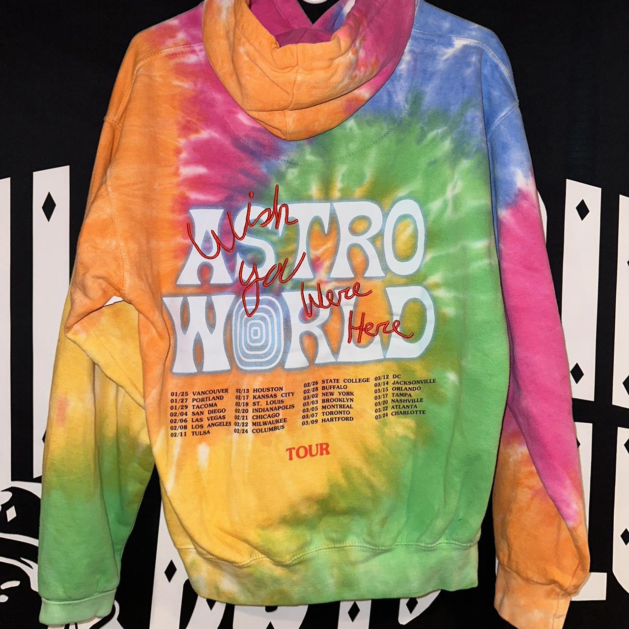 Pink tie dye online astroworld sweatshirt