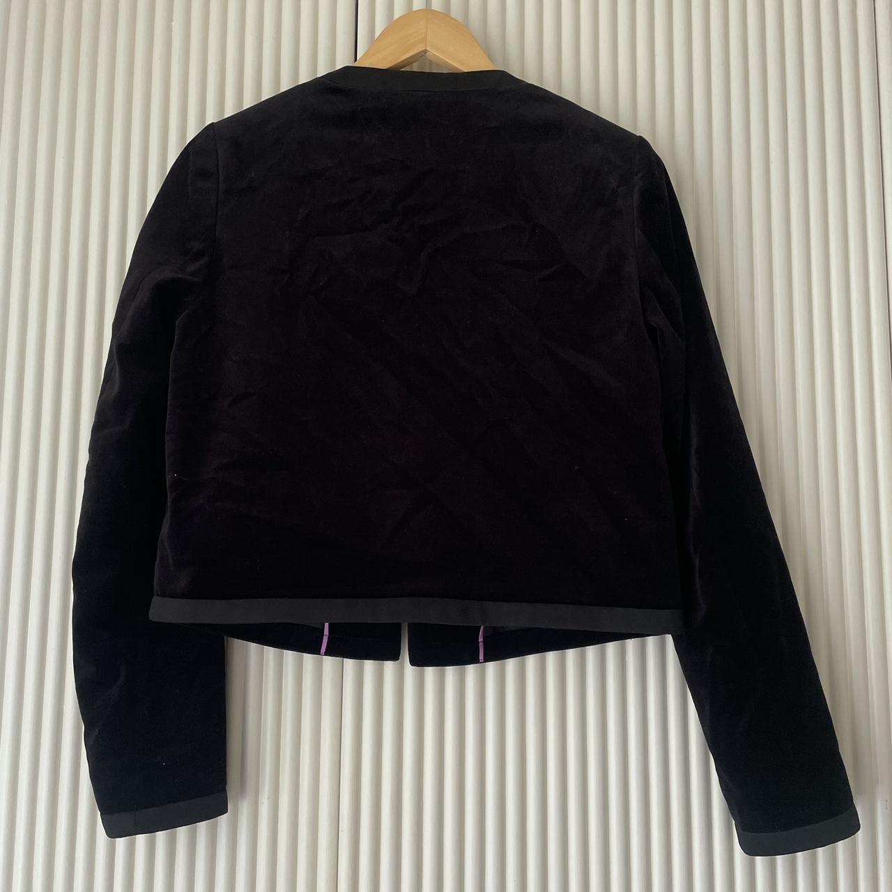 Bow-Trim Collarless Jacket from Boden Depop