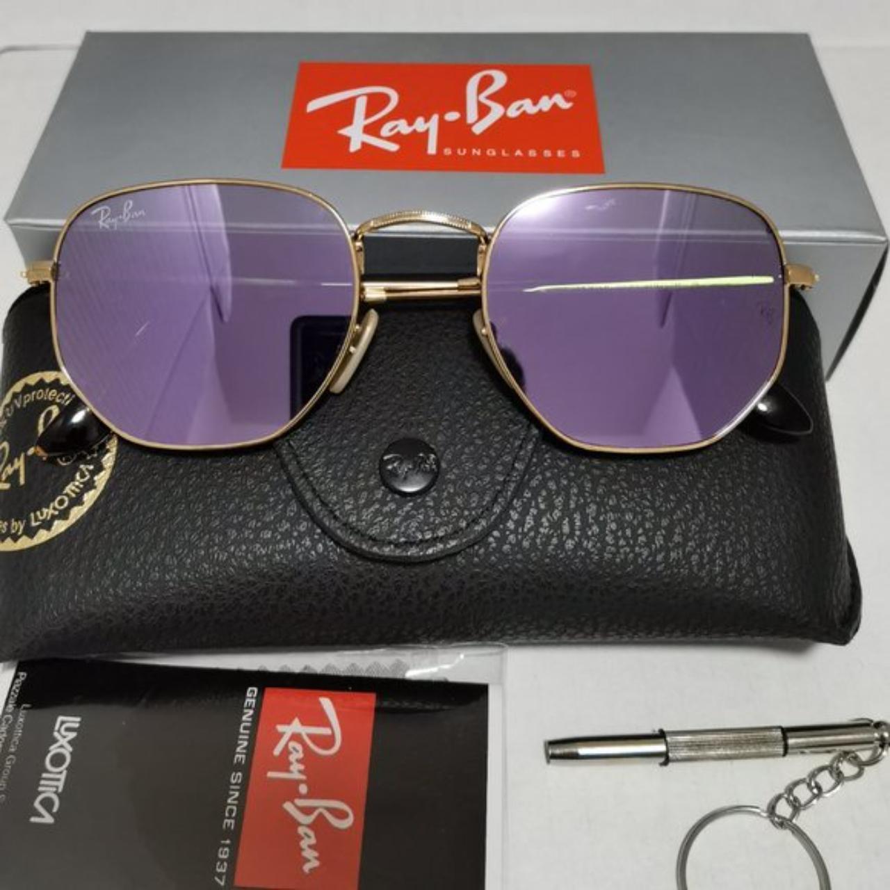 Ray-Ban 3548 51mm Golden Purple Sunglasses hotsell