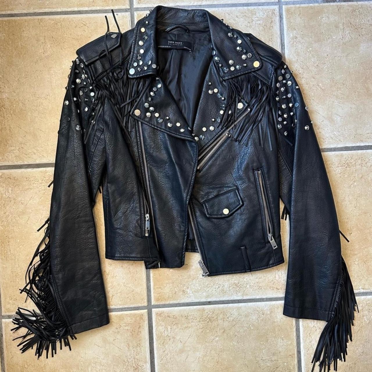 Amazing quality faux leather studded tassel fringe