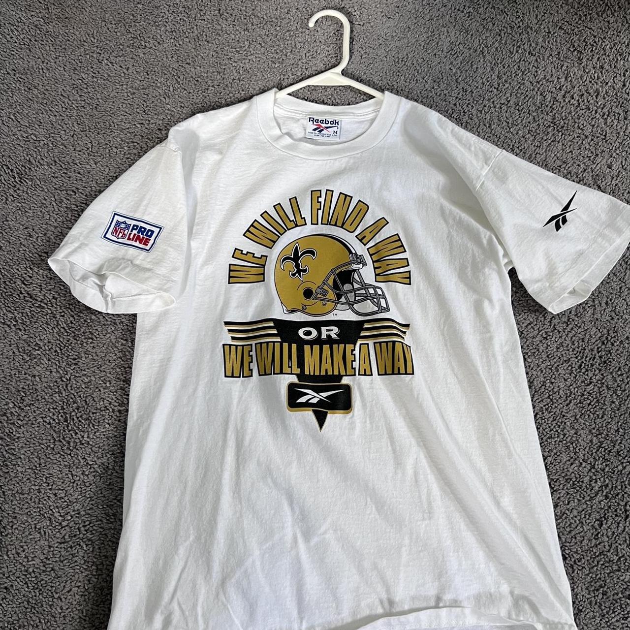 Vintage 90s NFL Reebok New Orleans Saints Black Gold & White 