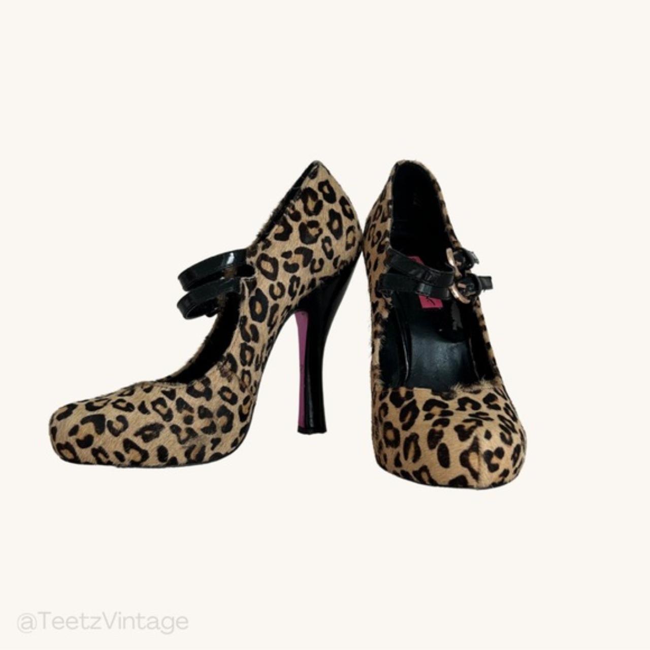 Betsey johnson leopard heels best sale