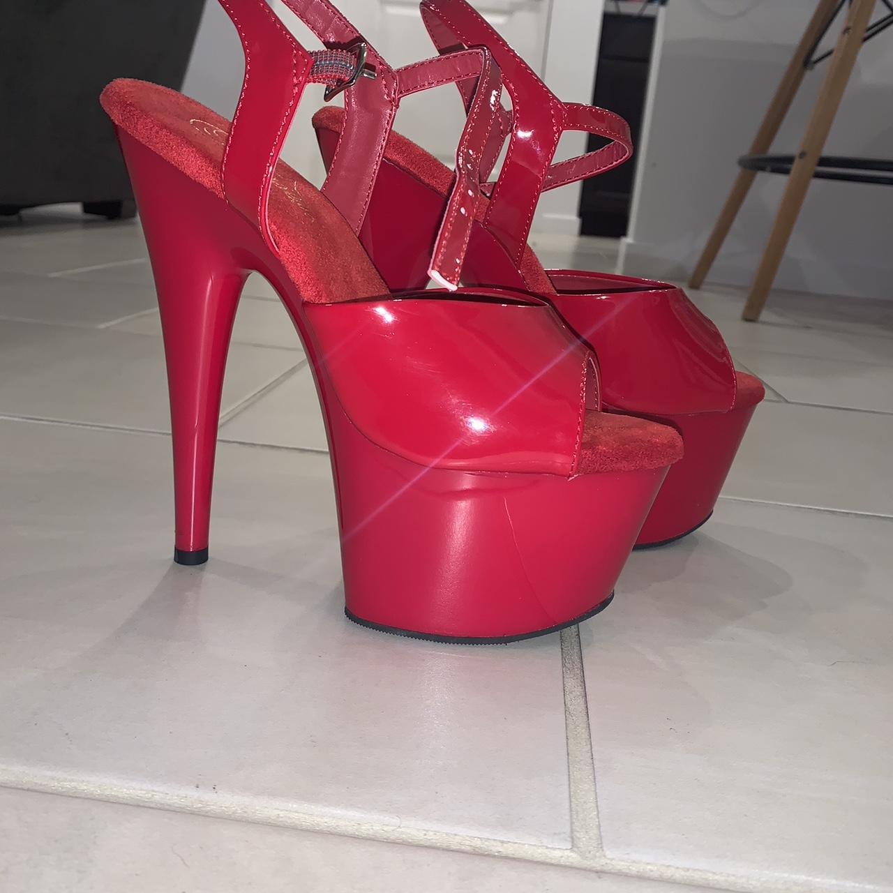 Red pleaser best sale high heels