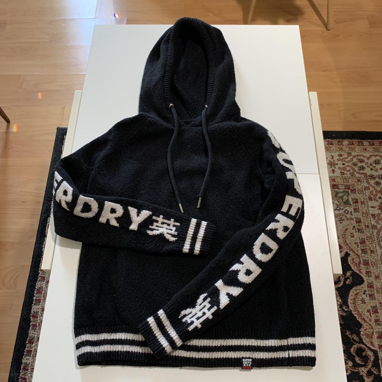 Superdry Women's Black and White Hoodie