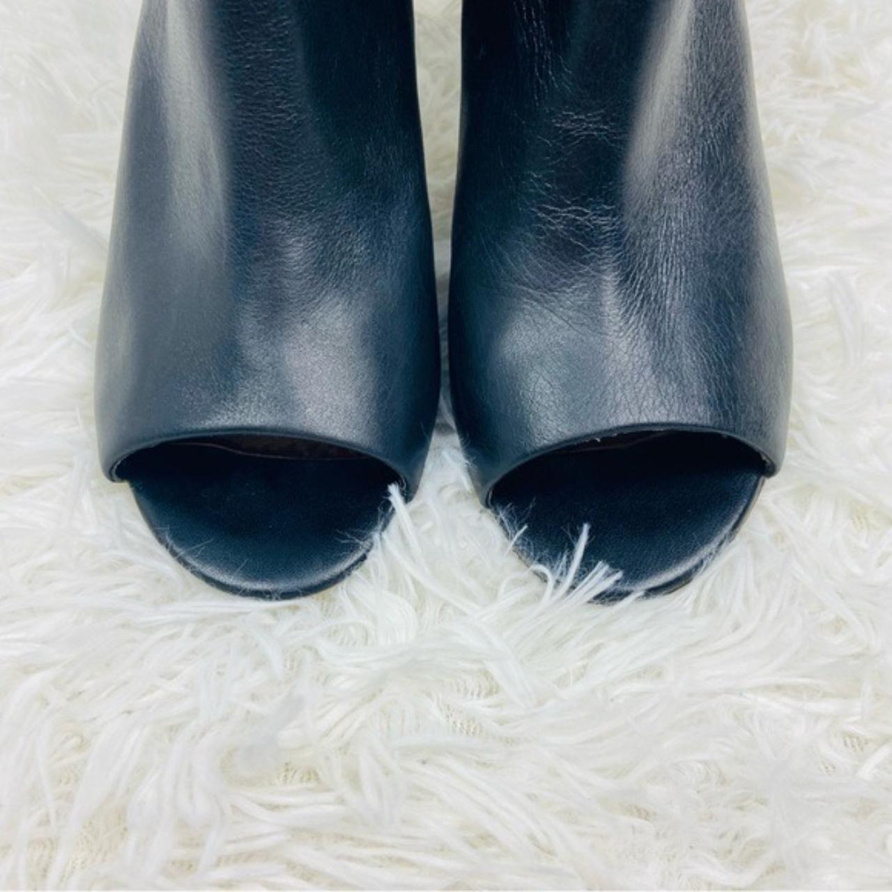 ALDO black leather ankle open toe booties size... - Depop