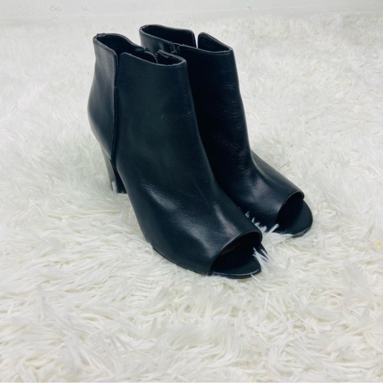 Aldo Black Leather Ankle Open Toe Booties Size Depop 5684