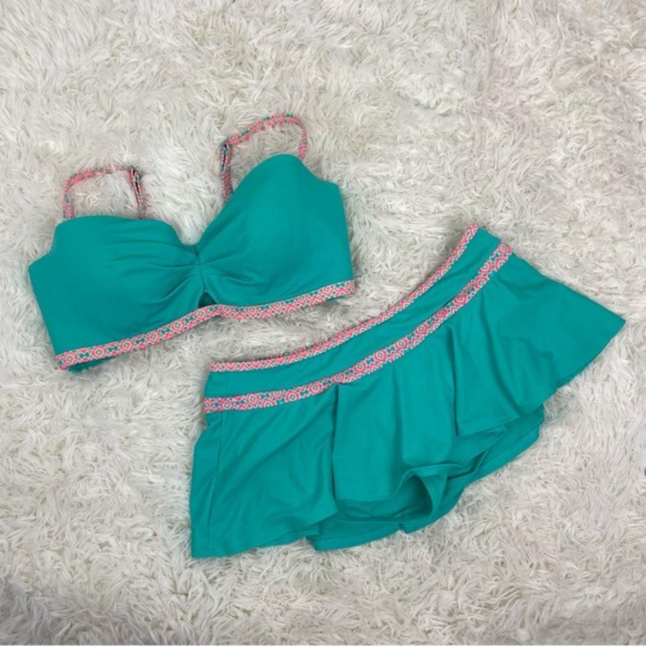 COCO RAVE Sea Foam Green Two Piece Western Swimsuit Depop