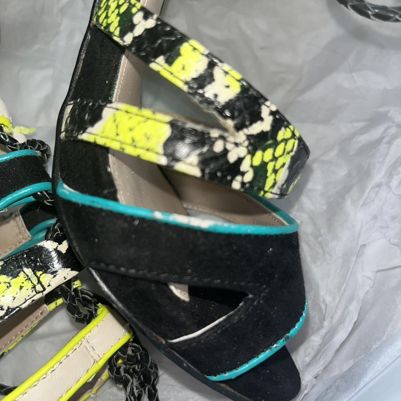 Black and best sale lime green sandals