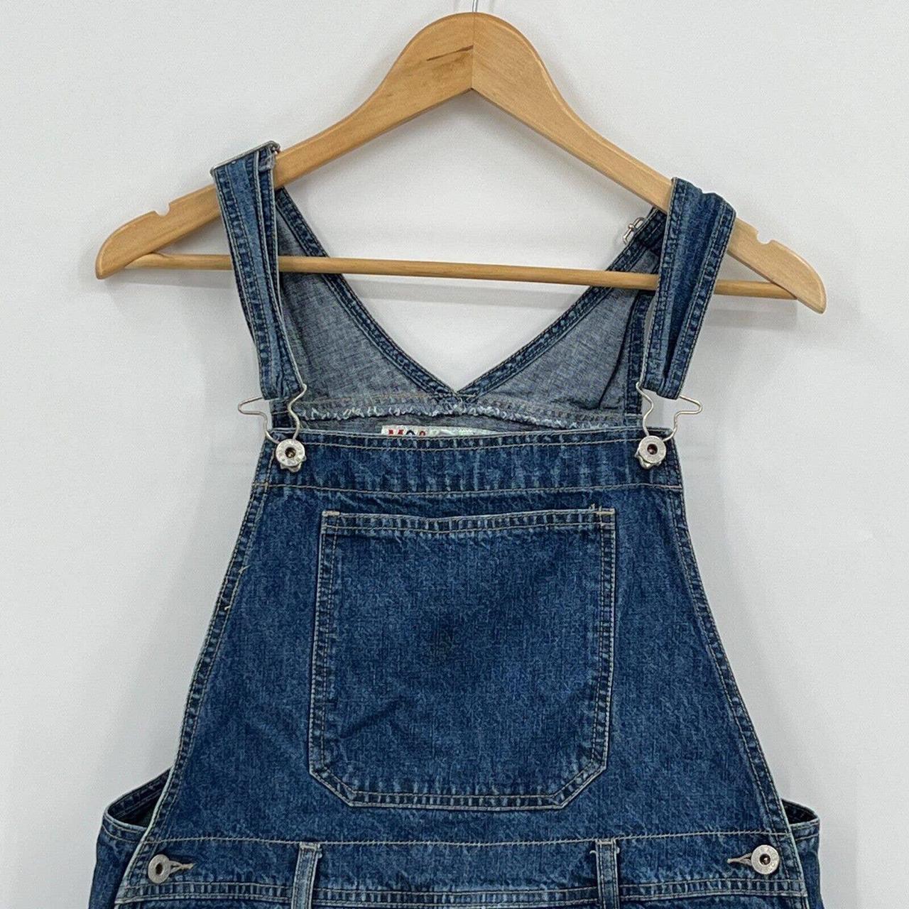 Vintage Overall Shorts Women's Large Jean Denim... - Depop