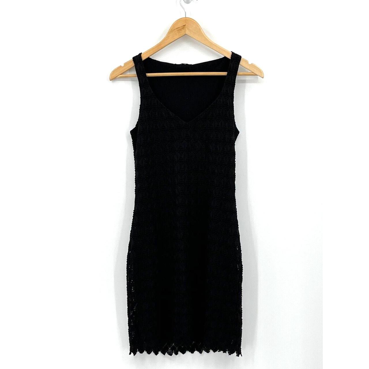 Zara Tank Dress Women's Small Black Slinky Fairy... Depop