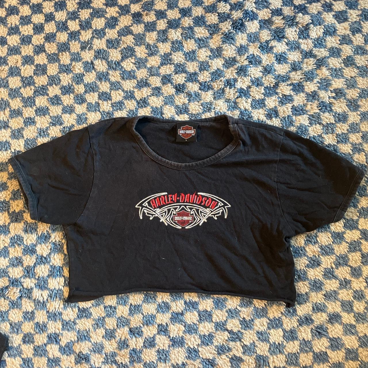 cropped harley davidson tee