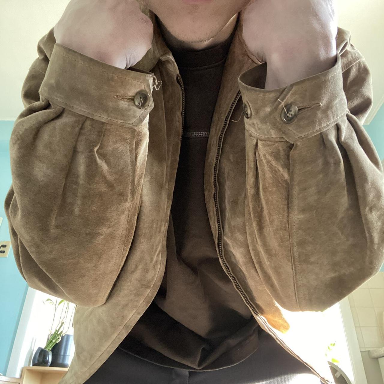 Lands End Leather Jacket Tagged Medium In great... Depop