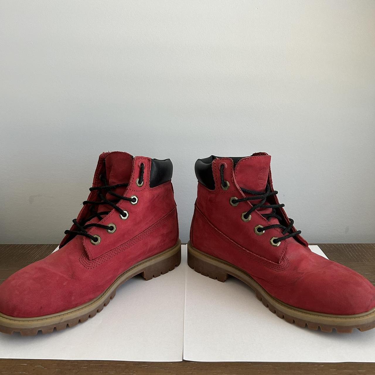 blood red timberland boots