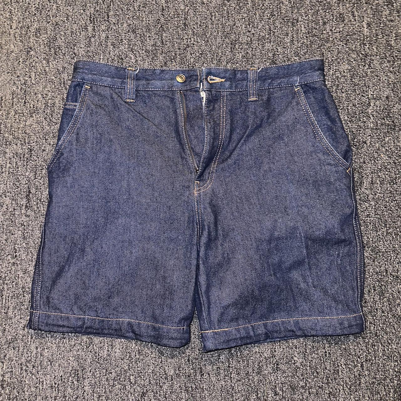 Mens pleated hot sale denim shorts