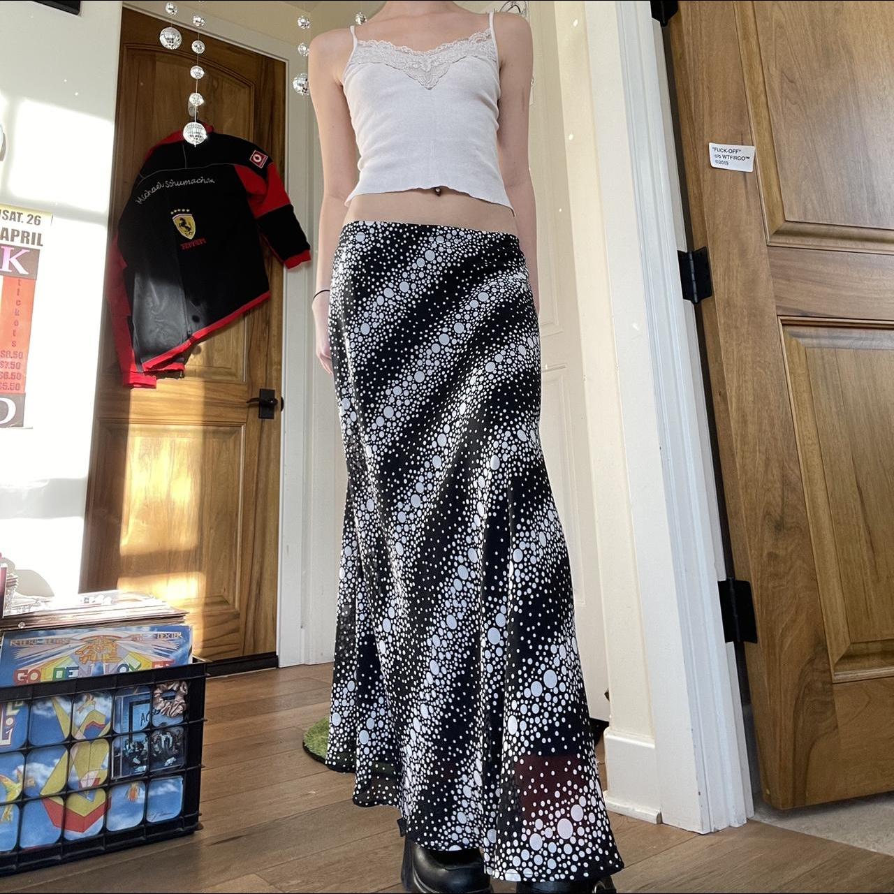 black and white bubble maxi skirt🖤 double layered... - Depop