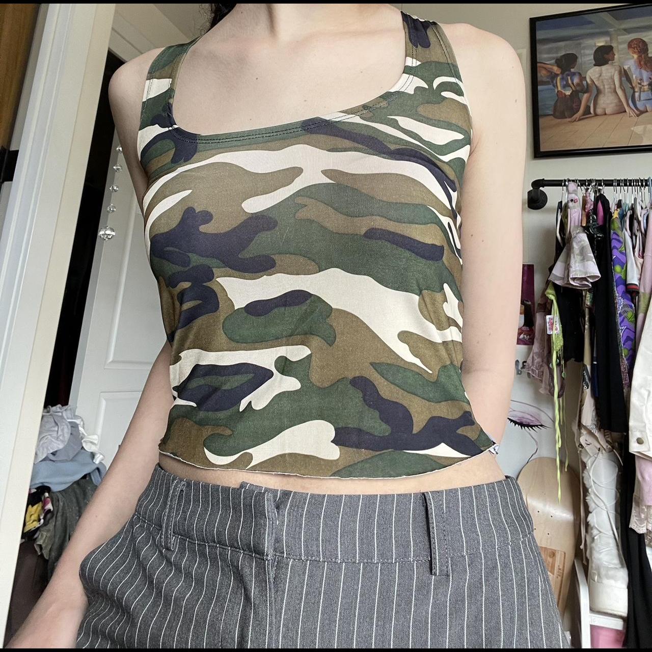 Active Camo Cropped Tank Top