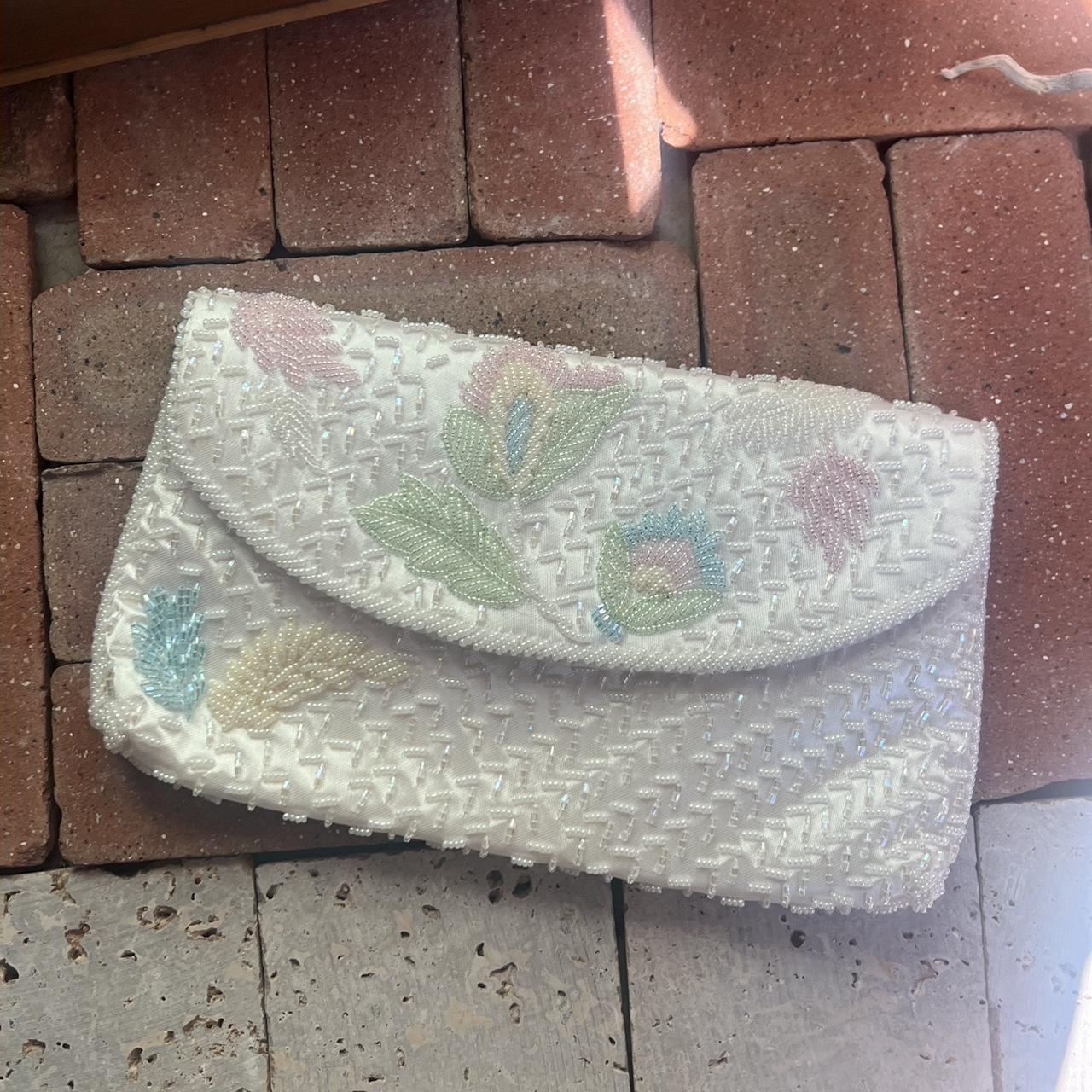 Super Cute Vintage Beaded Clutch Evening Bag Depop   P0 