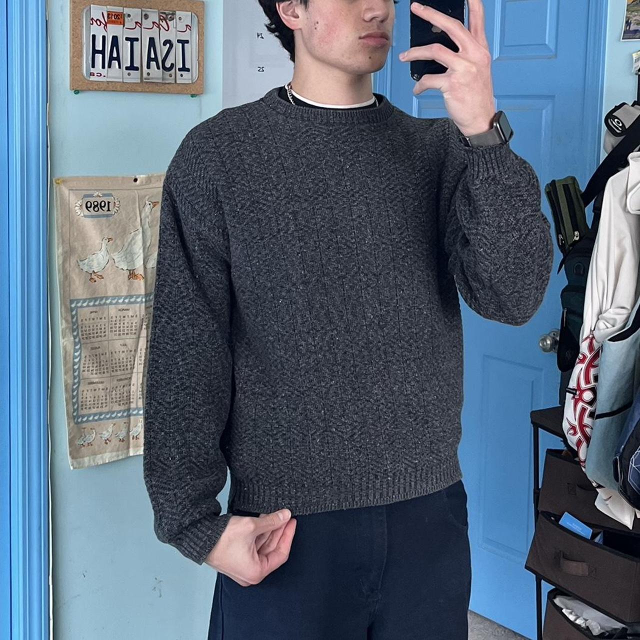 Men's Grey and Black Jumper | Depop