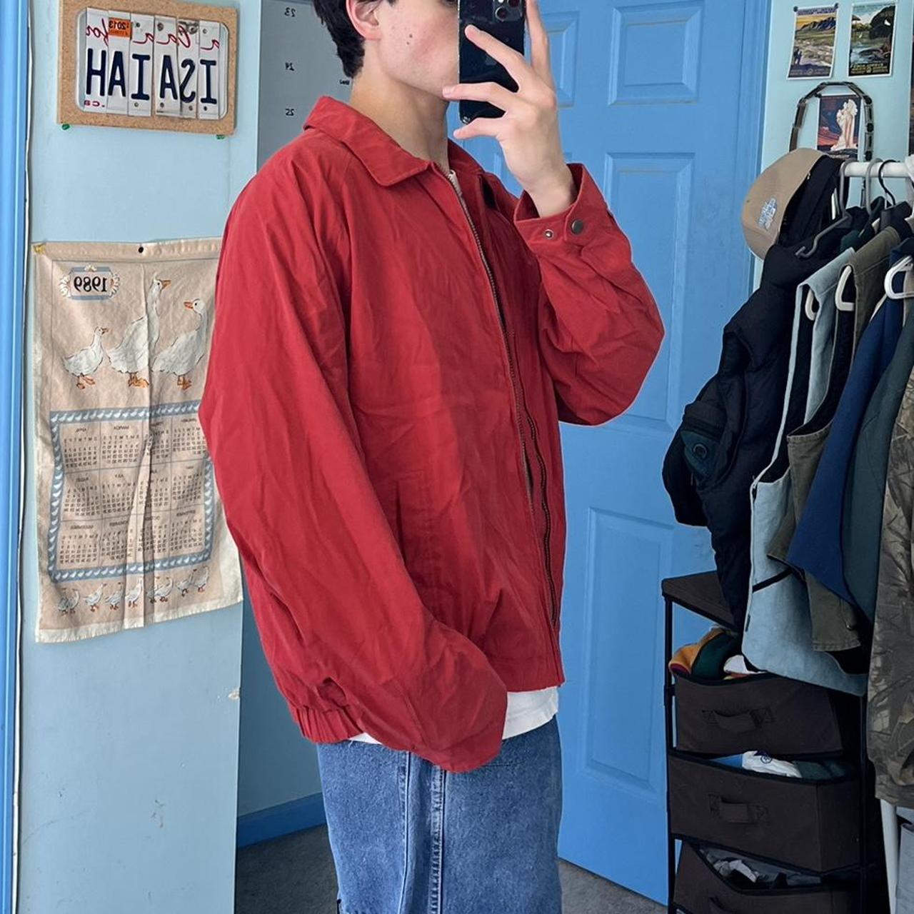 Roundtree & Yorke Men's Red and Grey Jacket Depop