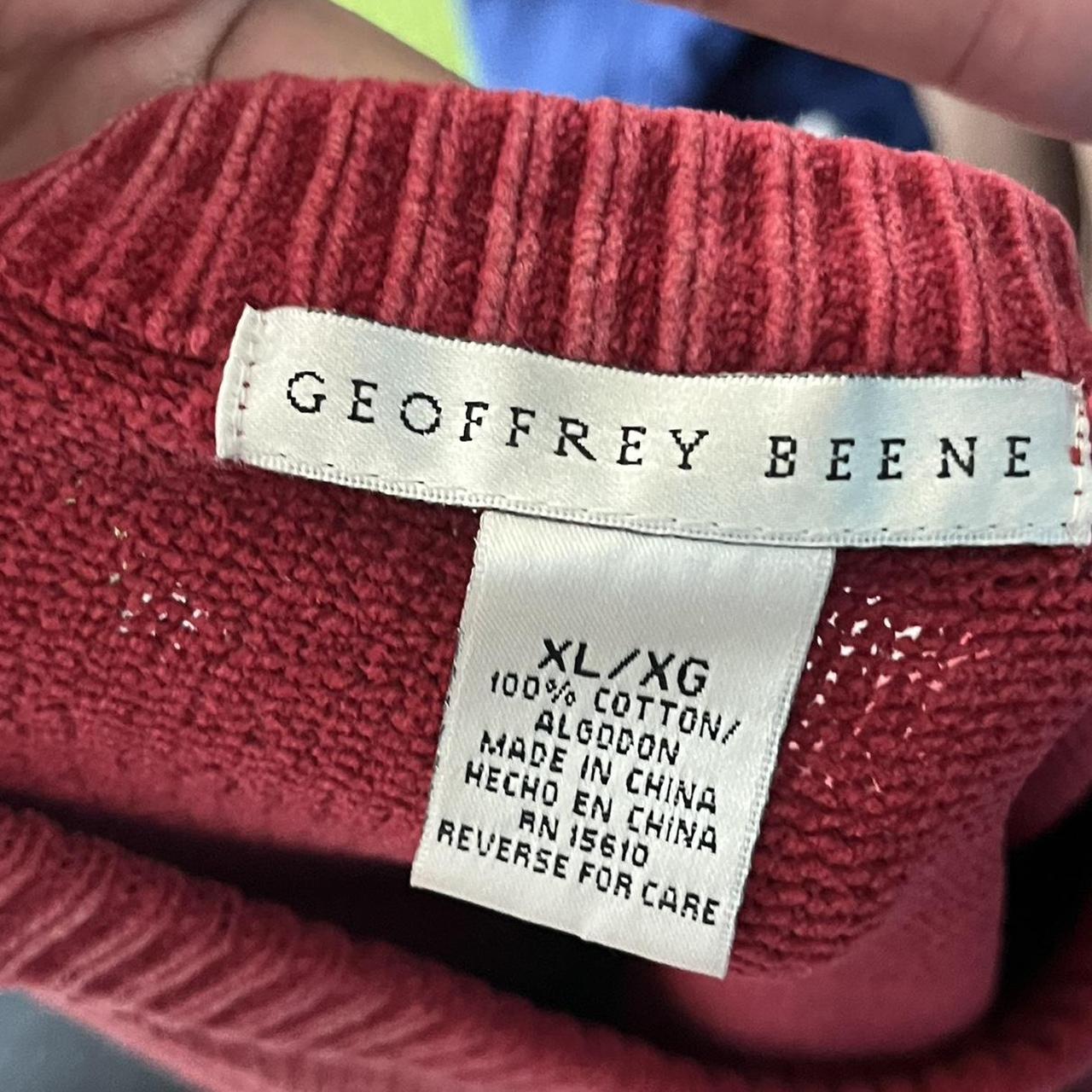 Geoffrey Beene Men S Red And Cream Jumper Depop