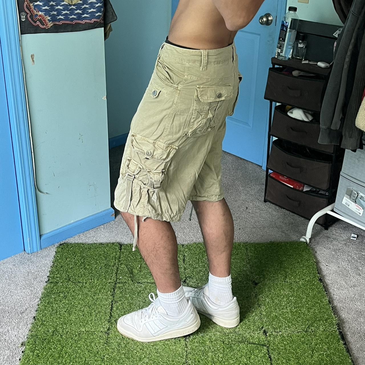 Y2K Baggy Utility Cargo Shorts Galaxy / 30 (has a... Depop