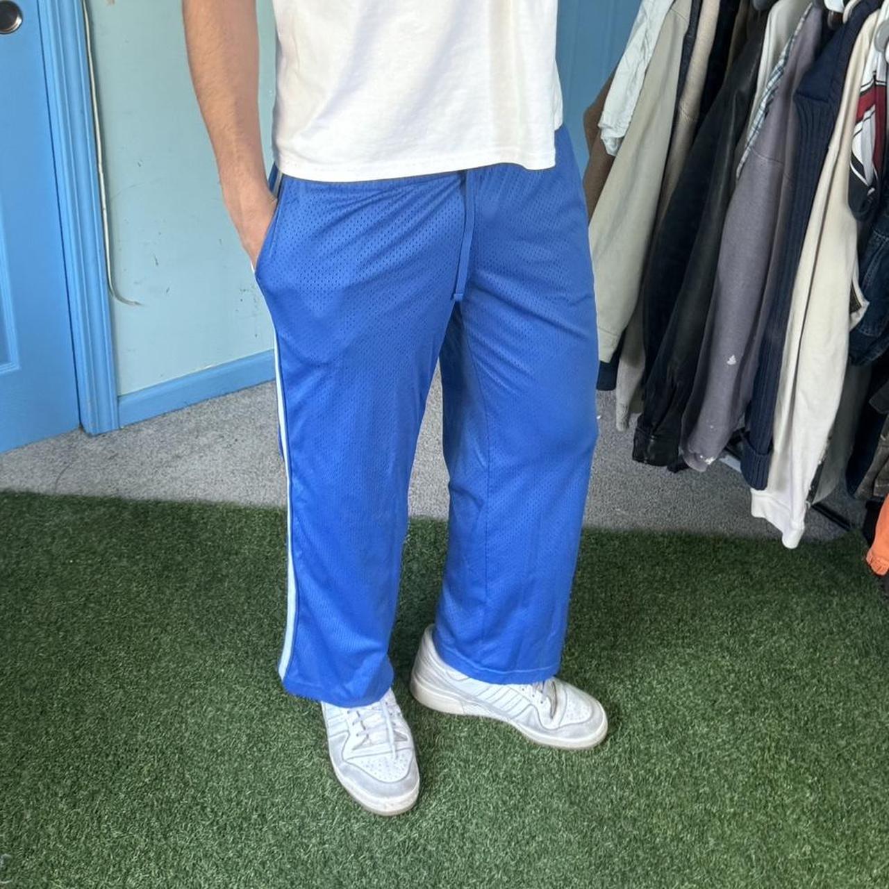 Blue Striped Track Pants Danskin L 6 1 Depop